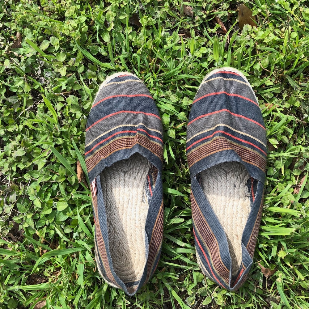 Brown+Red Stripe Artisanat Francais Espadrilles 40